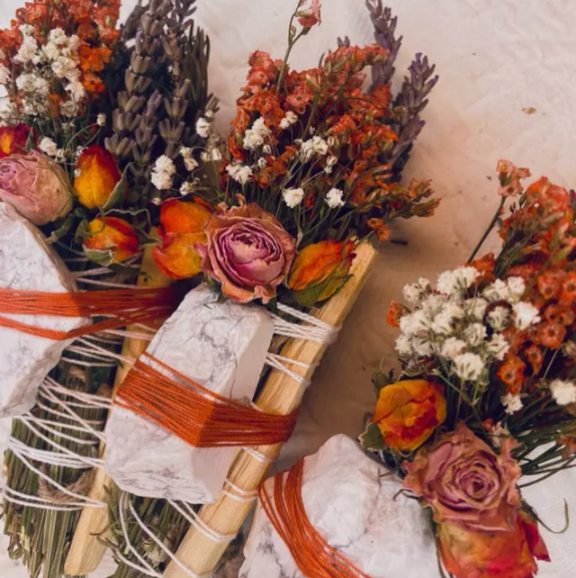 White Howlite, Palo Santo, Rosemary, White Sage, Lavender Smudge Stick