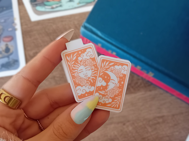 Marque-Page Magnétique - Carte de Tarot - Soleil et lune