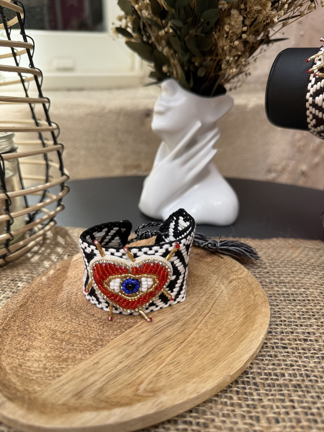 Bracelet Brodé Bohème Chic - Œil 