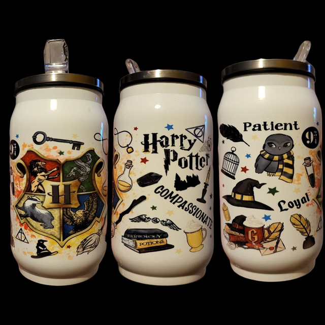 Wizards House 'Soda Can' style cup with straw