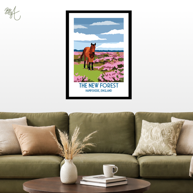The New Forest, Hampshire, Travel Poster Print ā Vintage Style Wall Art