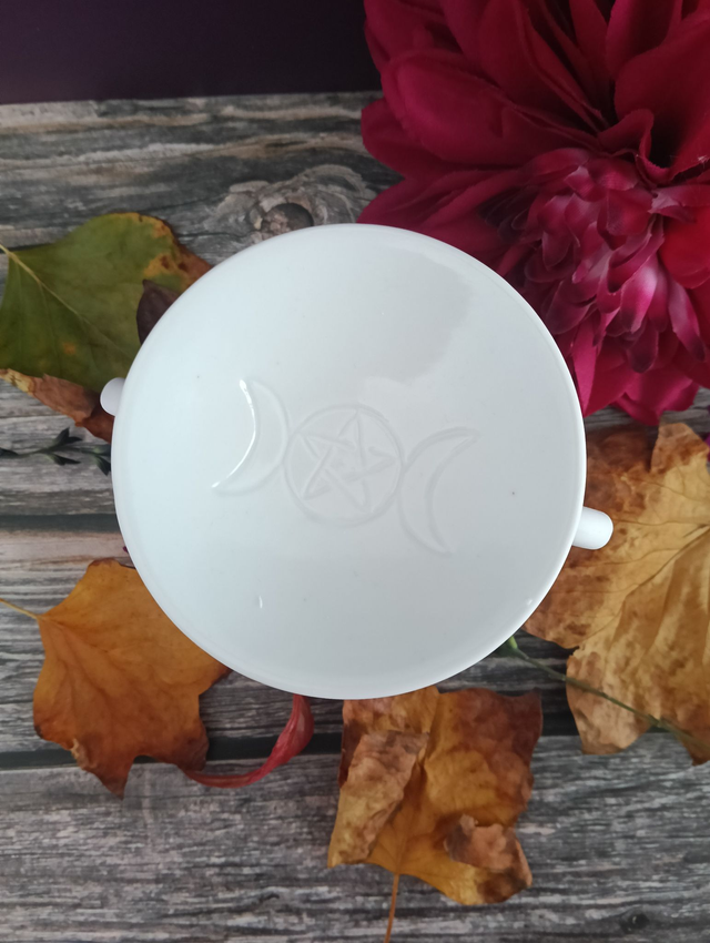 Brûle parfum Chaudron mystique " Triple lune" - Blanc mat