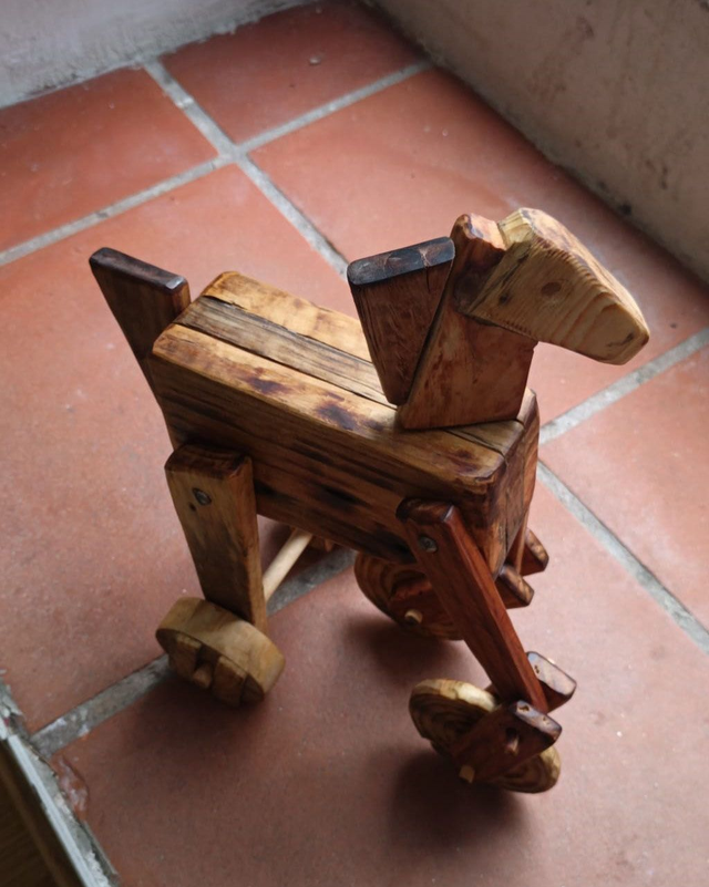 Rustic wooden horse