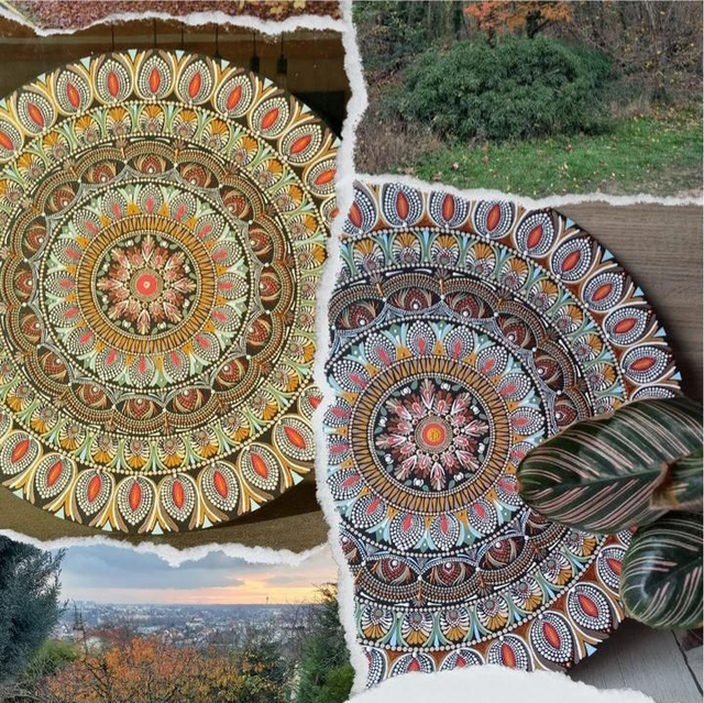 Mandala 55 cm &quot;Énergie d&#039;automne&quot;