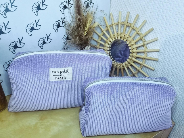 Trousse Inès XXL velours /coton fleuri