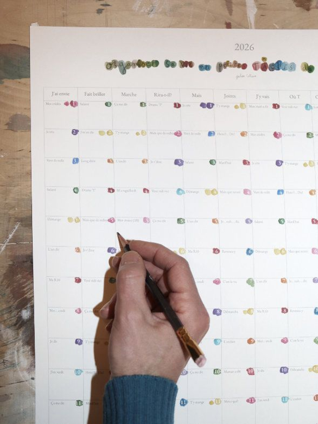 Calendrier mural planificateur 2026