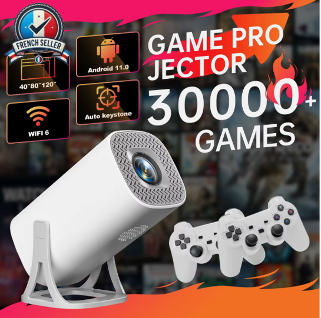 Projecteur Portable HD 720P Android avec Télécommande Sans Fil pour Home Cinéma