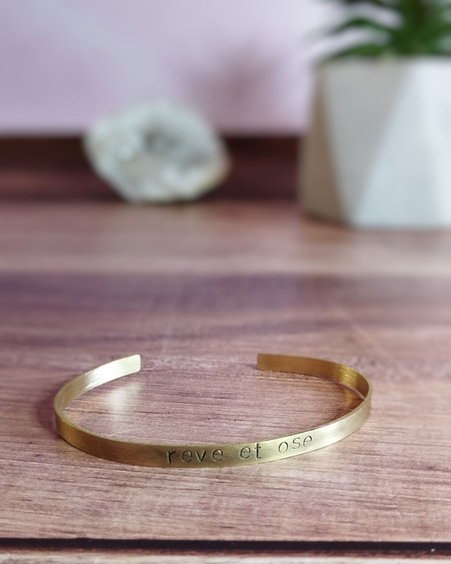Bracelet mantra &quot;Rêve et ose&quot;