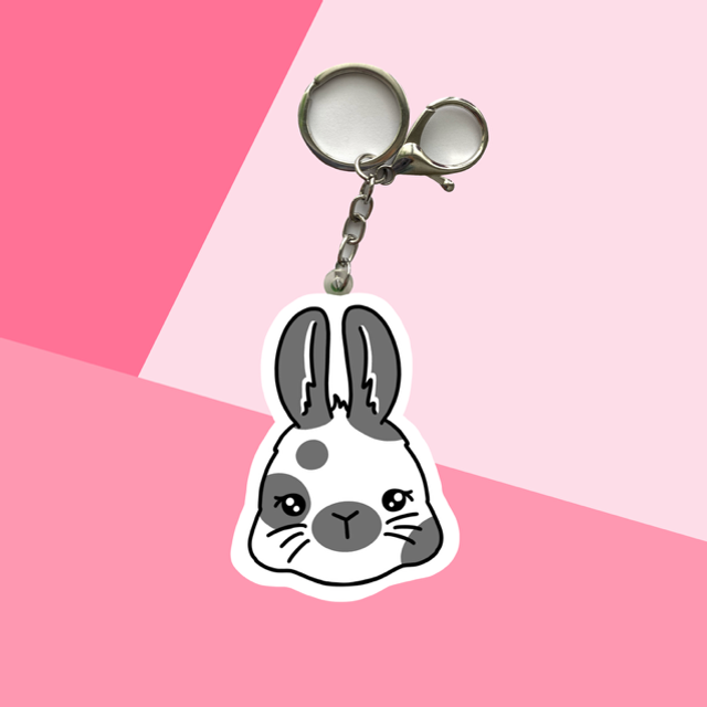 BUNNY keychain - Gray Spots