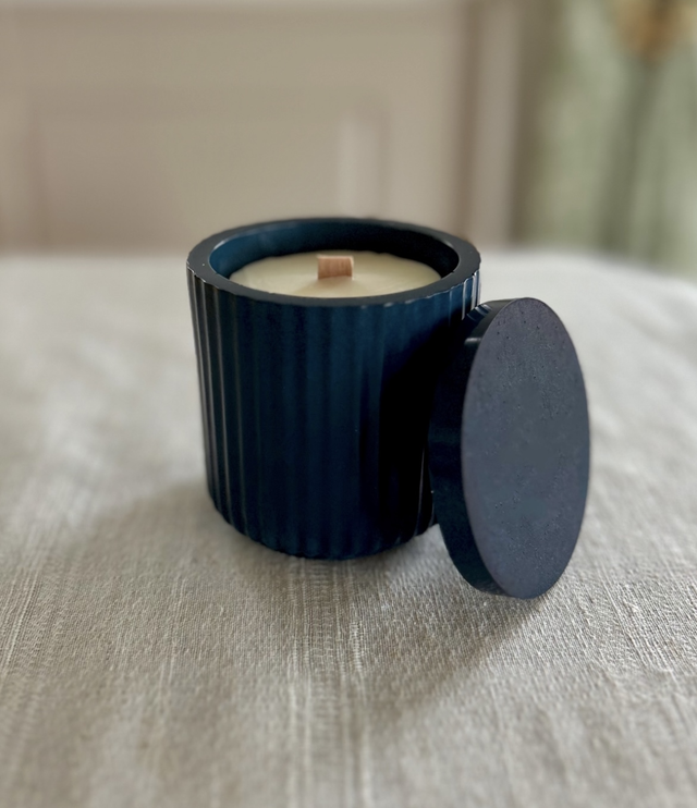 Jesmonite Ribbed Candle Jars (in a range of colours)