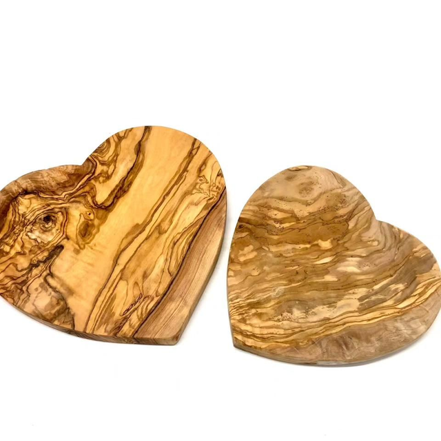 Large olive wood heart board