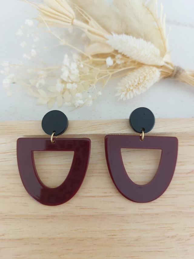 Boucles d'oreilles Elyna (bordeaux)