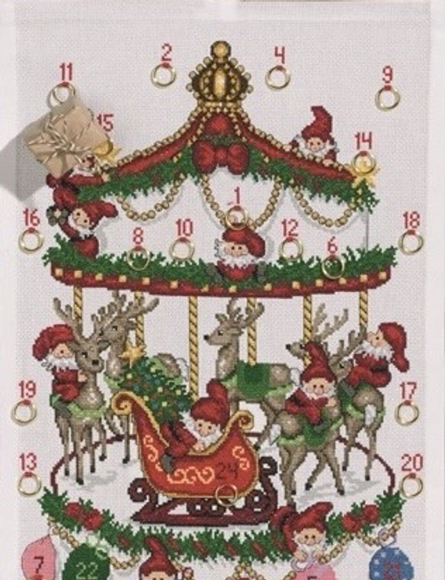 Permian Reindeer Carousel Advent Permin Christmas Kits Kit