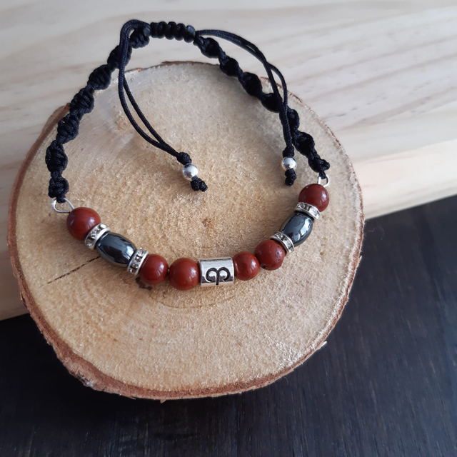 Sterrenbeeld armband geknoopt Rode Jaspis - Ram