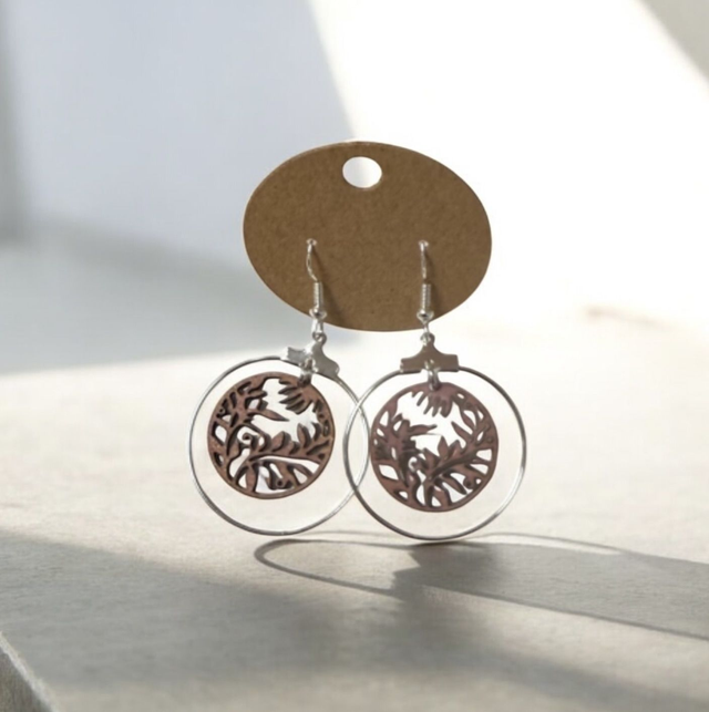 Boucles d'oreilles bois 100% création artisanale