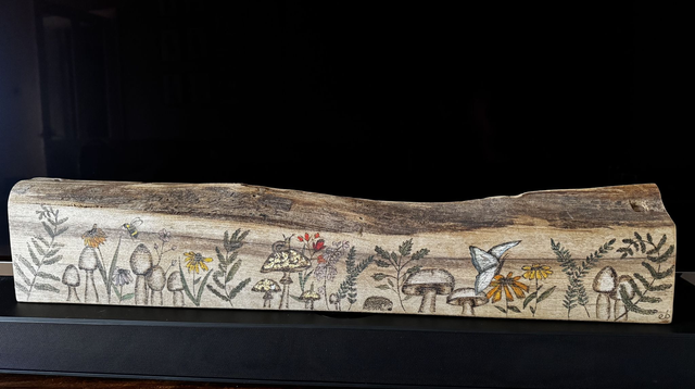 Nature Inspired Pyrography Art Piece