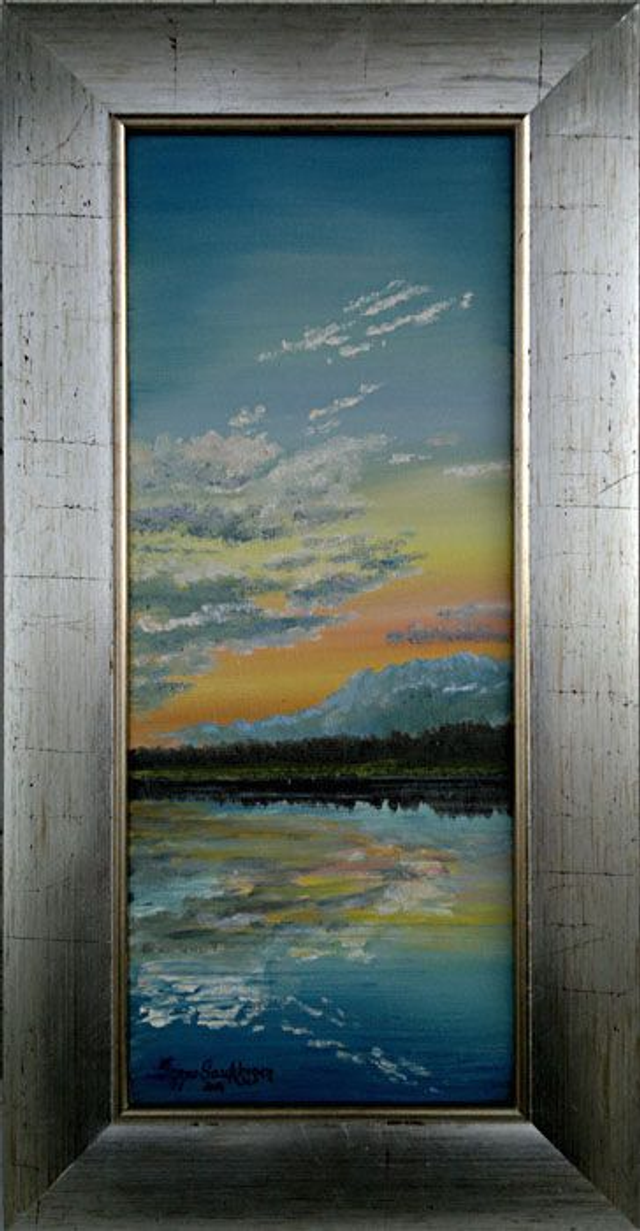 Iltavalo Lahdepohjassa (40x16 cm)