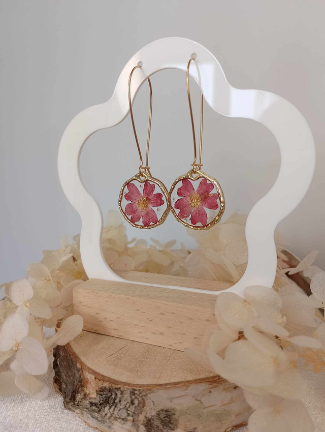 Boucles d’Oreilles en Fleurs Séchées
