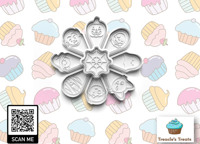 Halloween Platter Fondant/cookie stamps with cutters 