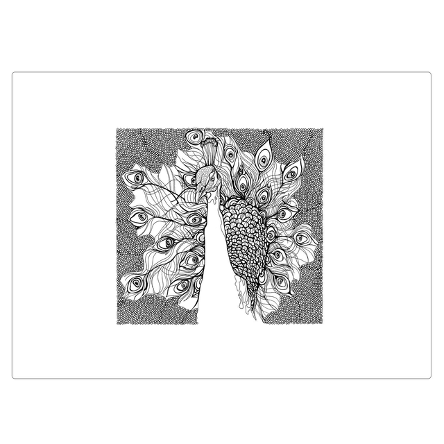 B&W A3 print - peacock