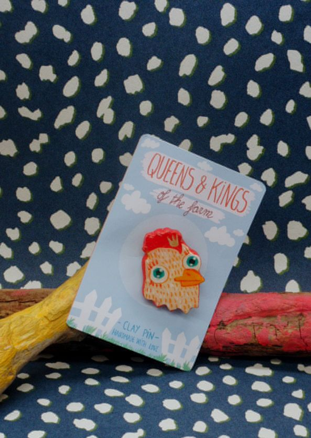 Queens and Kings - of the farm - Chicken Magnet/Brooch   
