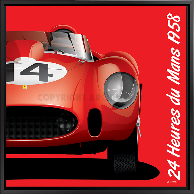 Ferrari 250 TR - Le Mans 1958 - Framed Print - by Archimede
