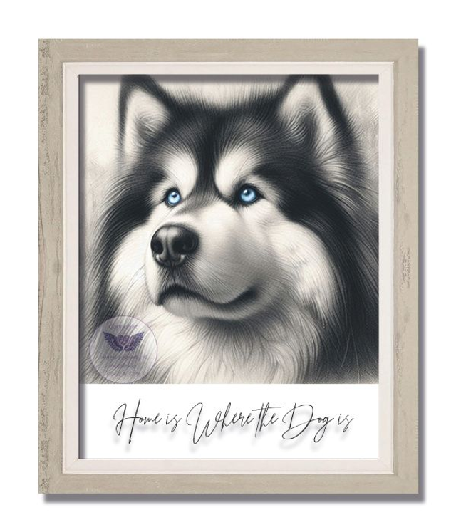 Artistic print of dog with text (D85)