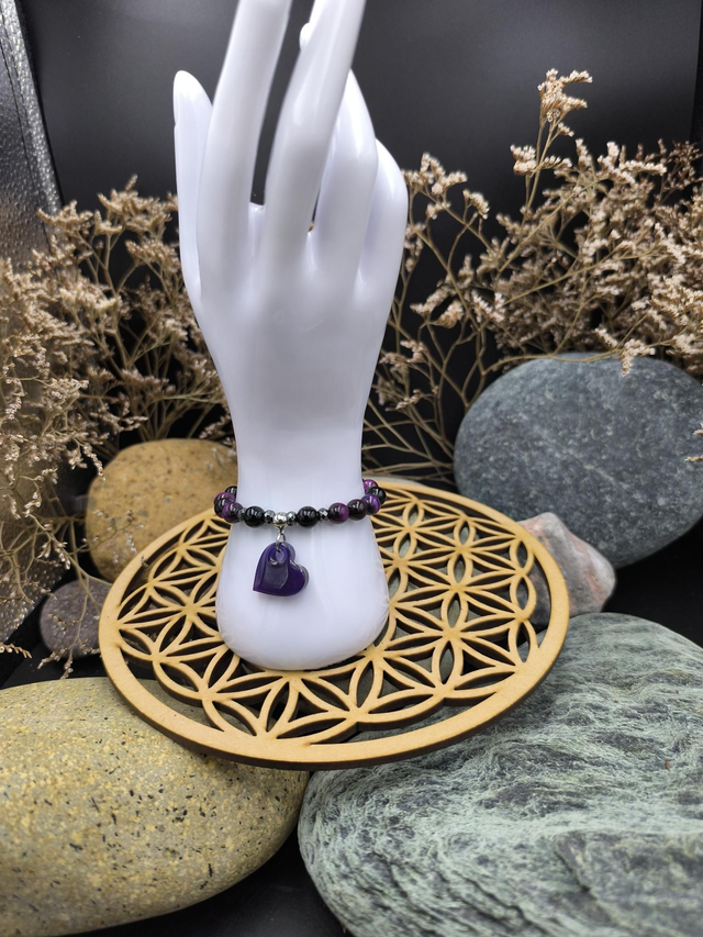 BP.040 Bracelet cœur violet 