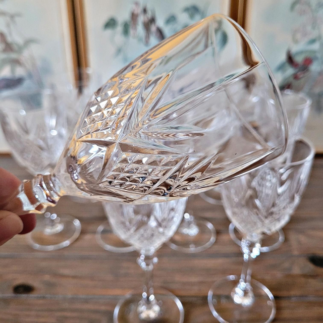 X Verres à vin ciselé Cristal d'Arques modèle Fontenay (10 verres)