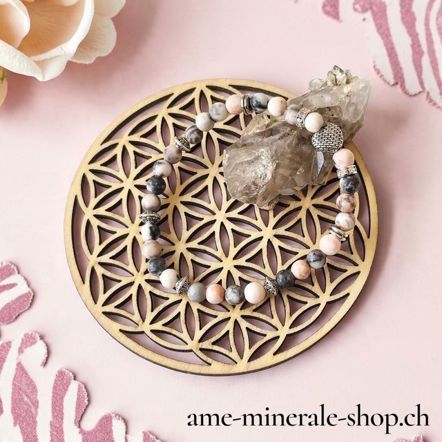 Bracelet en Jaspe Zèbre Rose 