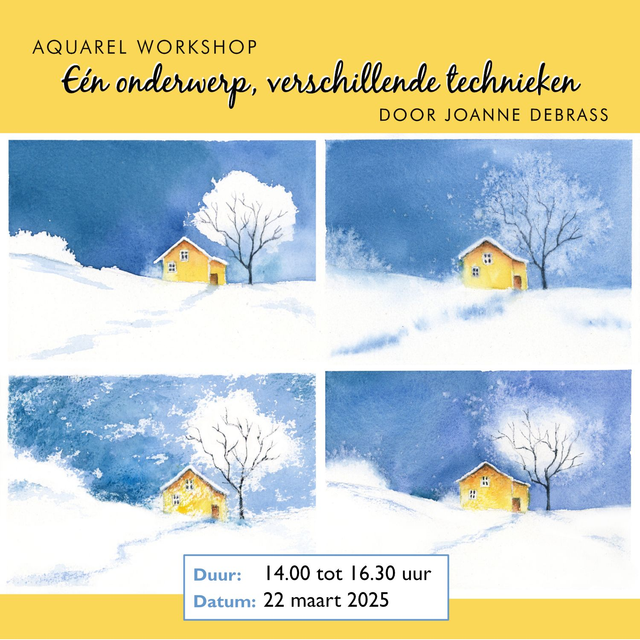 2025-03-22 Aquarel workshop -  Eén onderwerp, verschillende technieken bij Brugman-Art