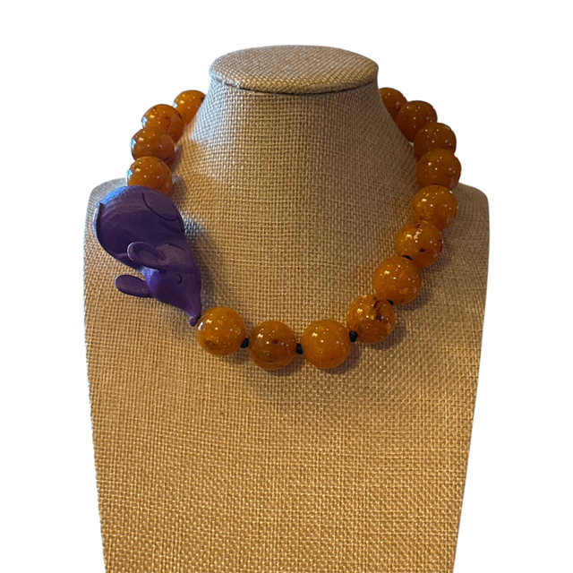 Collana ambra Topolino viola