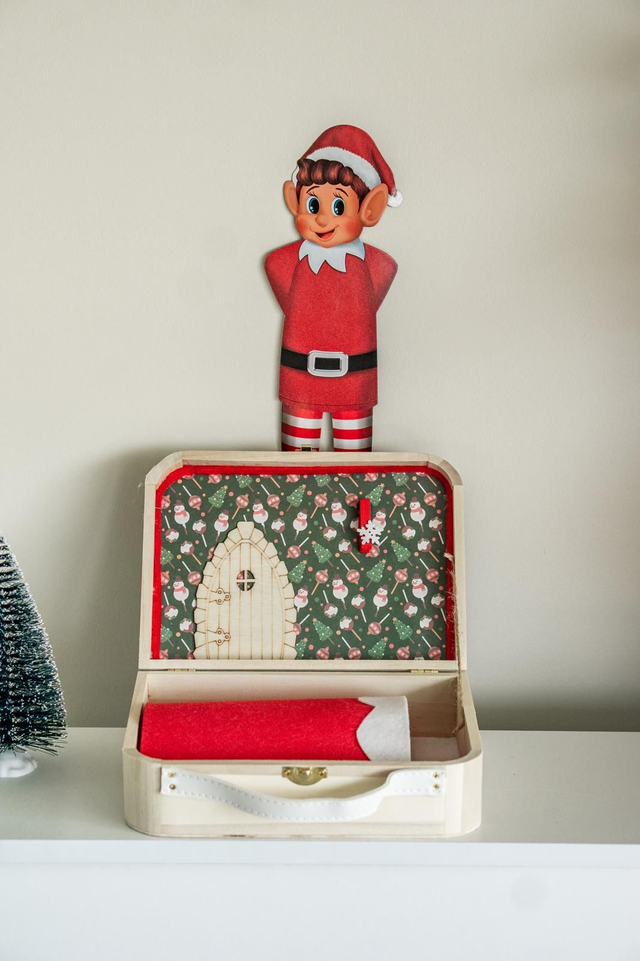 Mini valise magique - motif sucettes de Noël