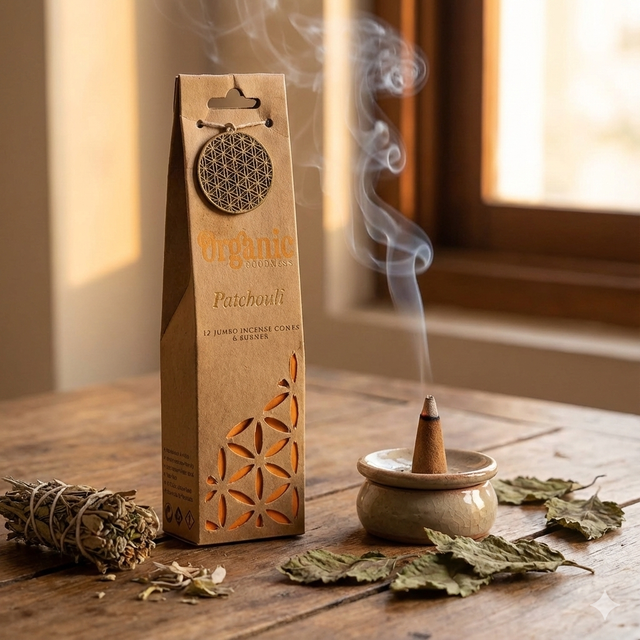 Organic Goodness coni d’incenso Patchouli con bruciatore