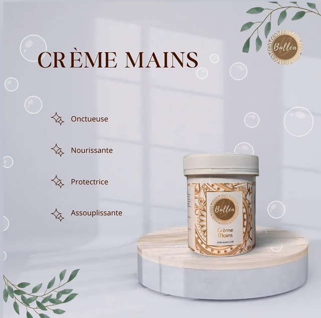 Crème Mains Naturelle - Hydratante et Nourrissante - Restructure, Protège et Adoucit la peau - 250mL 