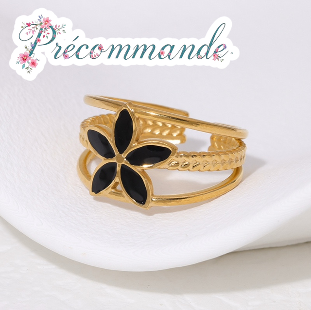 Bague FLOWER Noir | PRÉCOMMANDE
