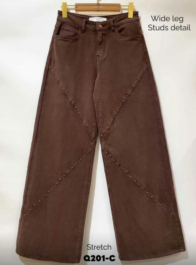 QH wide leg met studs
