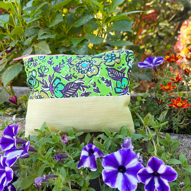 Pochette textile bicolore 