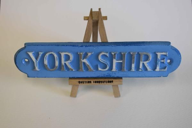 "YORKSHIRE" Handmade cast aluminium sign 