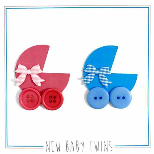Button Prams - Pink &amp; Blue