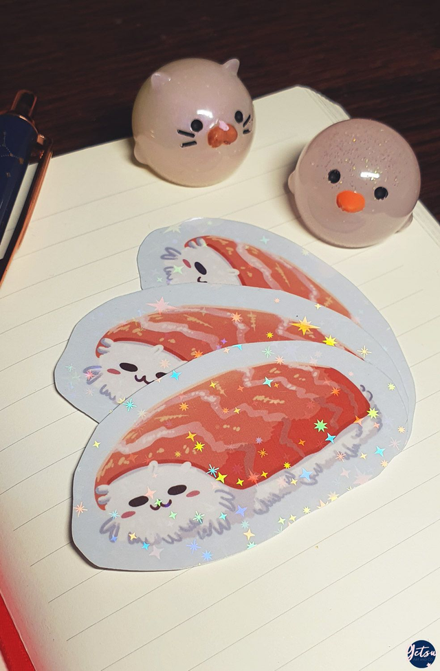 Grand sticker sushi holographique