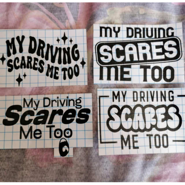 My Driving Scares Me Too Funny Car Sticker Decal - 4 Designs 