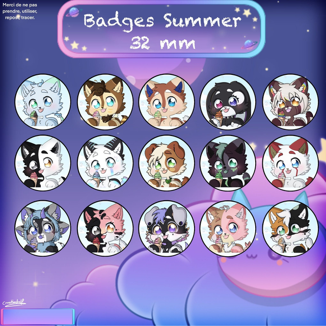 32mm -Badges - Furry Glace
