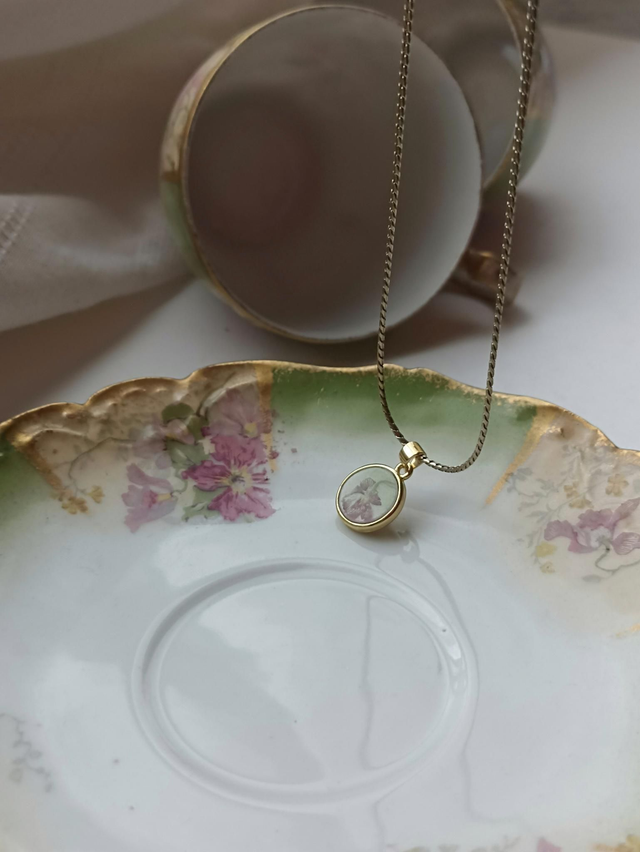 Pendentif rond - porcelaine - Laviolette Limoges - no.2