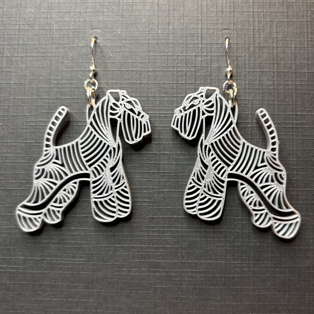 3D - Earrings Shnauzer Silver