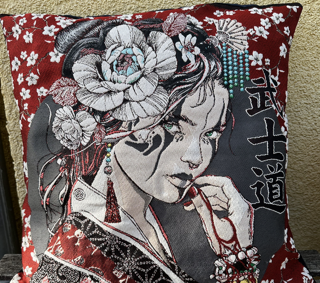Fourre de coussin Geisha rouge 