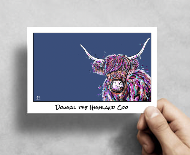 X10 Postcards - Dougal the Highland Coo (40p per unit)