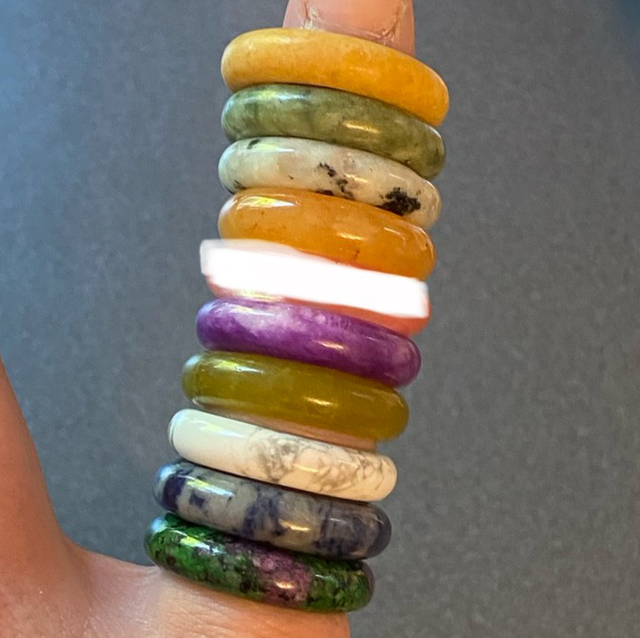 Gemstone band rings