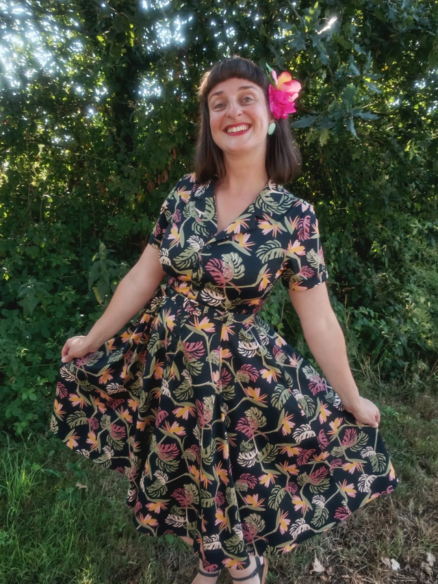 Robe chemisier palmier paradise Bridget