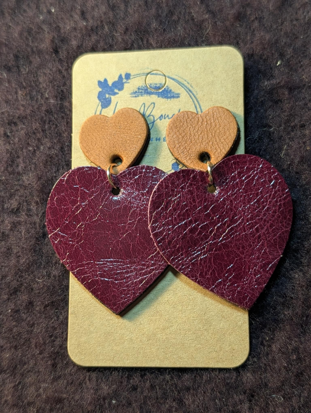 Boucles d'oreilles Louise bordeaux marron lo025